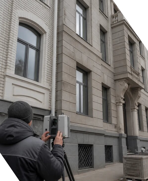 Лазерное сканирование фасадов зданий для обследования в Наро-Фоминске